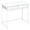 Costway Space Saving Home Computer Desk with 2 Fabric Drawers 4 Hanging Hooks & Metal Frame Brown/White